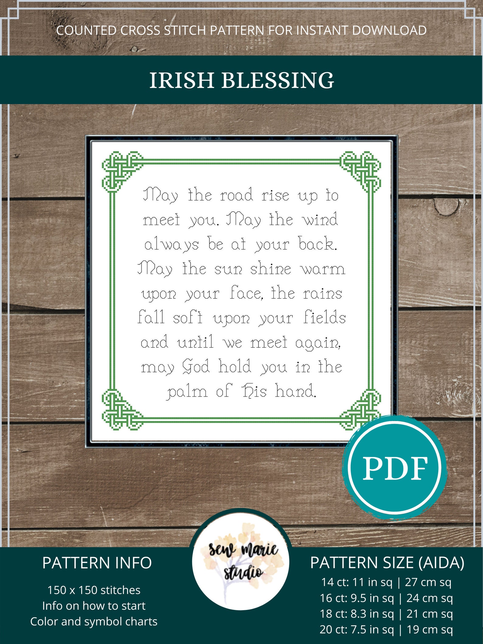 Irish Blessing Cross Stitch Pattern Digital Download Irish Etsy