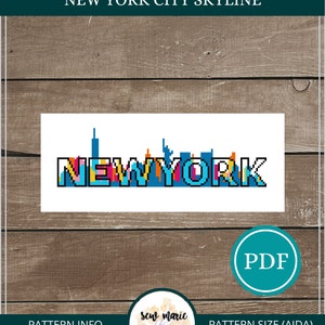 New York City Skyline Cross Stitch Pattern, Modern Cityscape (PDF ...