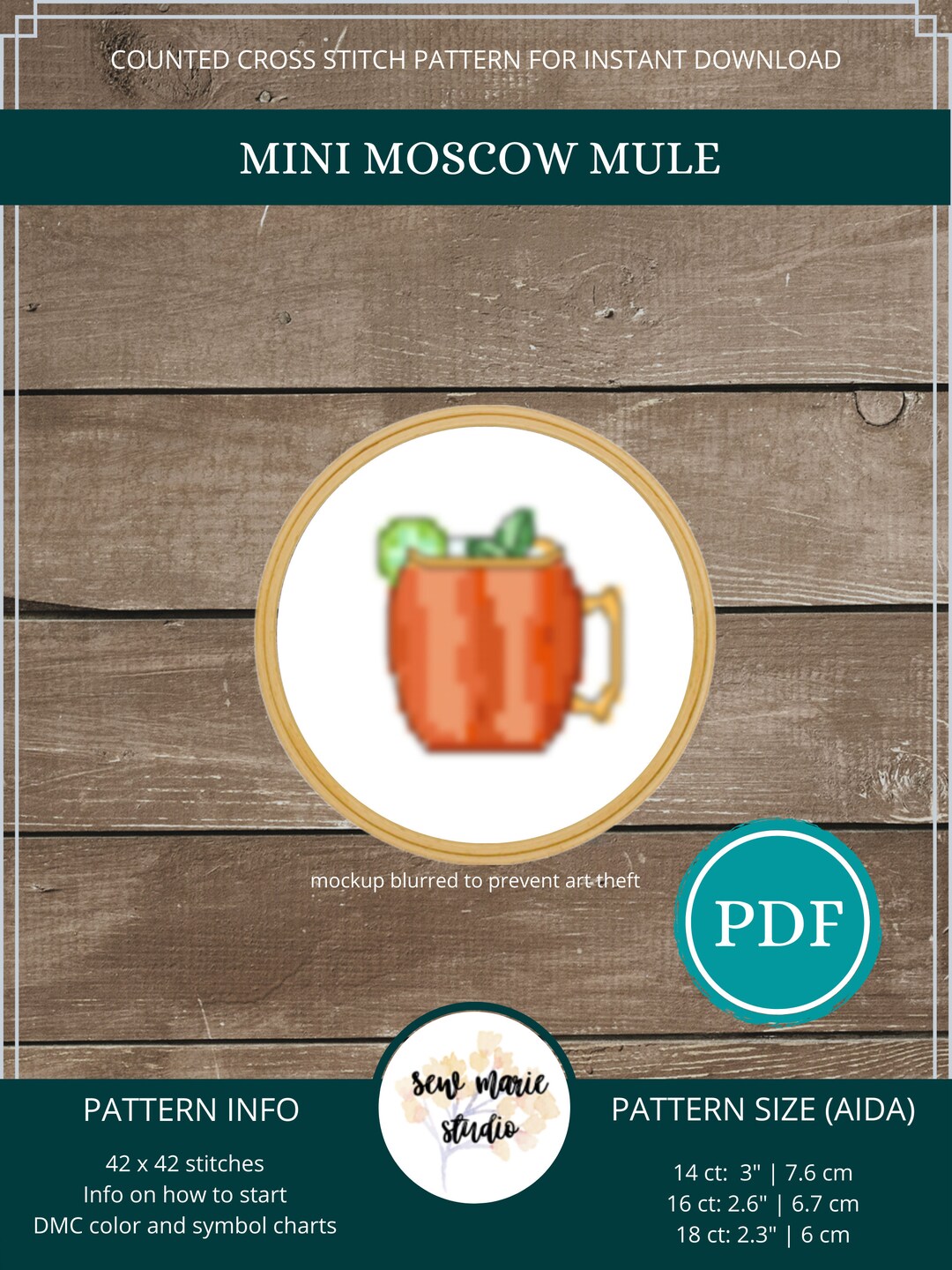 Mini Moscow Mule Cross Stitch Pattern Digital Download - Etsy