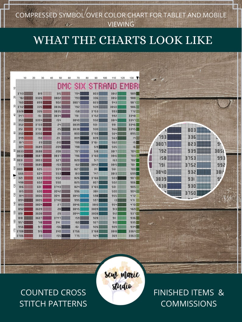 Floss Color Chart Cross Stitch Pattern DMC Floss Color Etsy