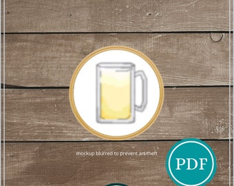 Mini Beer Cross Stitch Pattern Digital Download