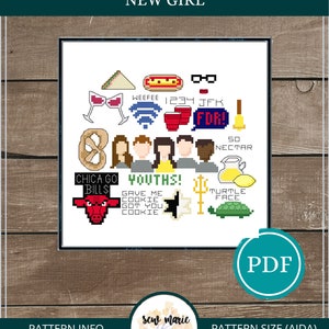 Popular TV Show Cross Stitch Pattern Digital Download, Fandom Cross Stitch, Nerdy Geeky Cross Stitch
