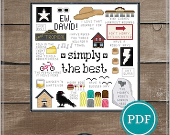 Simply the Best Cross Stitch Pattern Digital Download, Fandom Cross Stitch, Geeky Cross Stitch, David Rose, Alexis