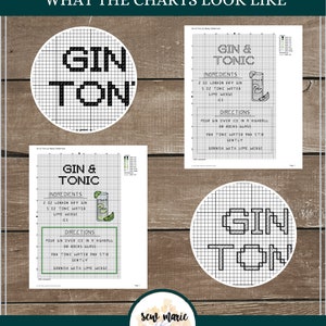 Aperol Spritz Cocktail Recipe Cross Stitch Pattern Digital Download ...
