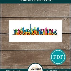 Toronto Skyline Digital Cross Stitch Pattern Download, PDF Cross Stitch Pattern, Cityscape Cross Stitch Pattern, Modern Cross Stitch