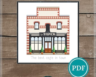 Cafe Tropical Digital Cross Stitch Pattern Download,  Schitts Creek Cross Stitch Pattern, Fandom