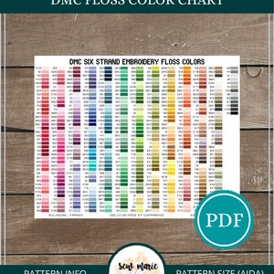 Floss Color Chart Cross Stitch Pattern, DMC Floss, Color Theory, Color ...