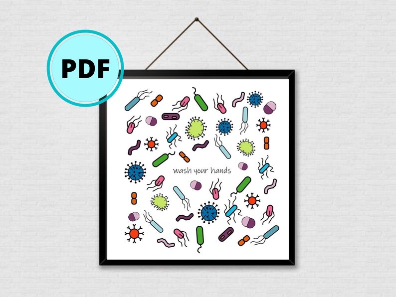 Wash Your Hands EMBROIDERY Pattern Digital Download Germs Etsy