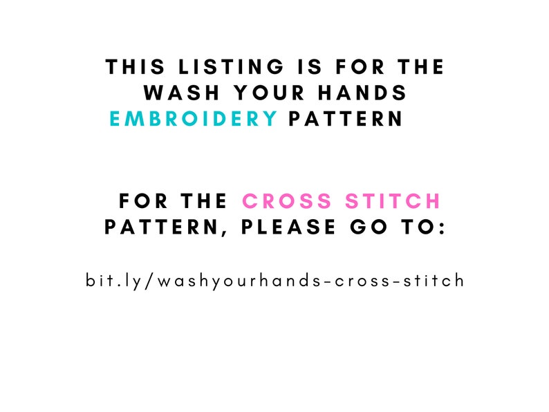 Wash Your Hands EMBROIDERY Pattern Digital Download Germs Etsy