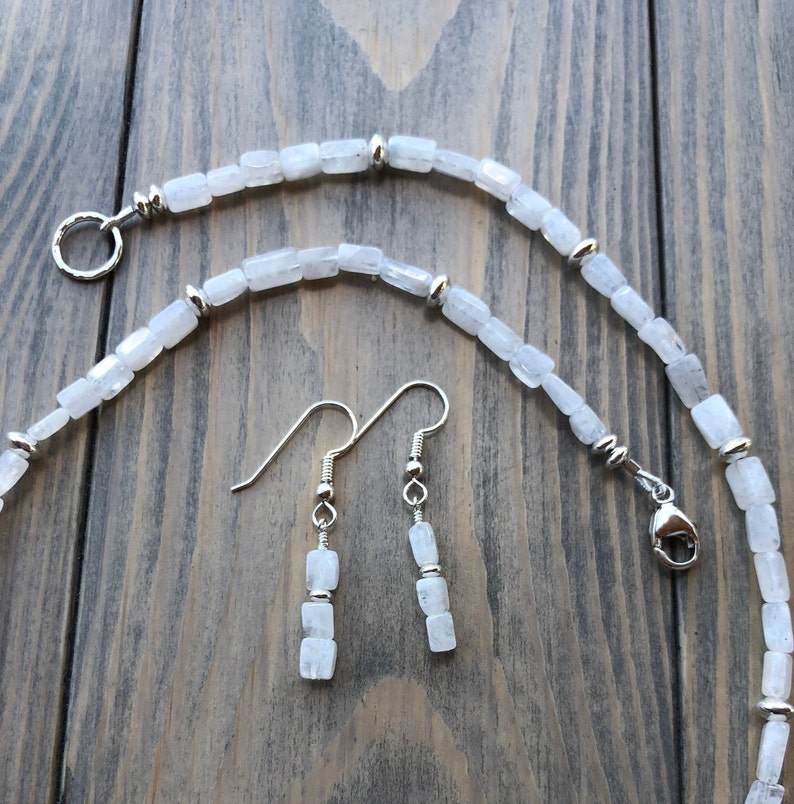 Rainbow Moonstone Beaded Necklace with a Charles Albert Moonstone Sun Detachable Pendant in Fine Sterling Silver