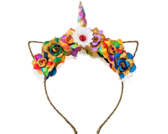 Rainbow Mewnicorn Cat Ear Headband