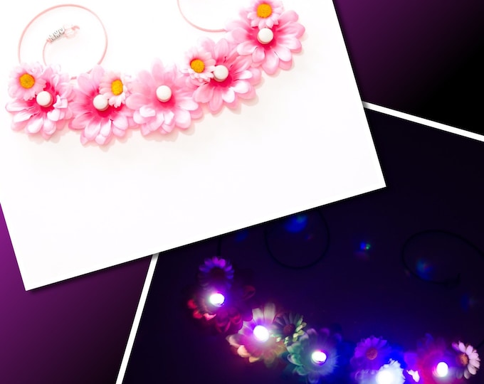 Pink Daisy LED Flower Crown