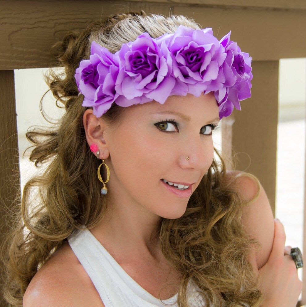 Purple Rose Flower Crown