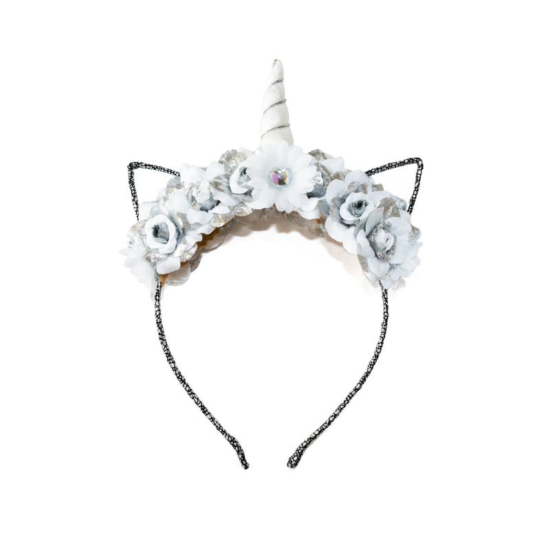 PEARL CAT EARS HEADBAND SILVER CAT EAR KAWAII HEAD BAND
