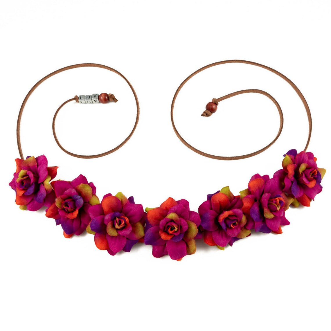 Fuchsia Autumn Rose Flower Crown Flower Headband Hippie Etsy
