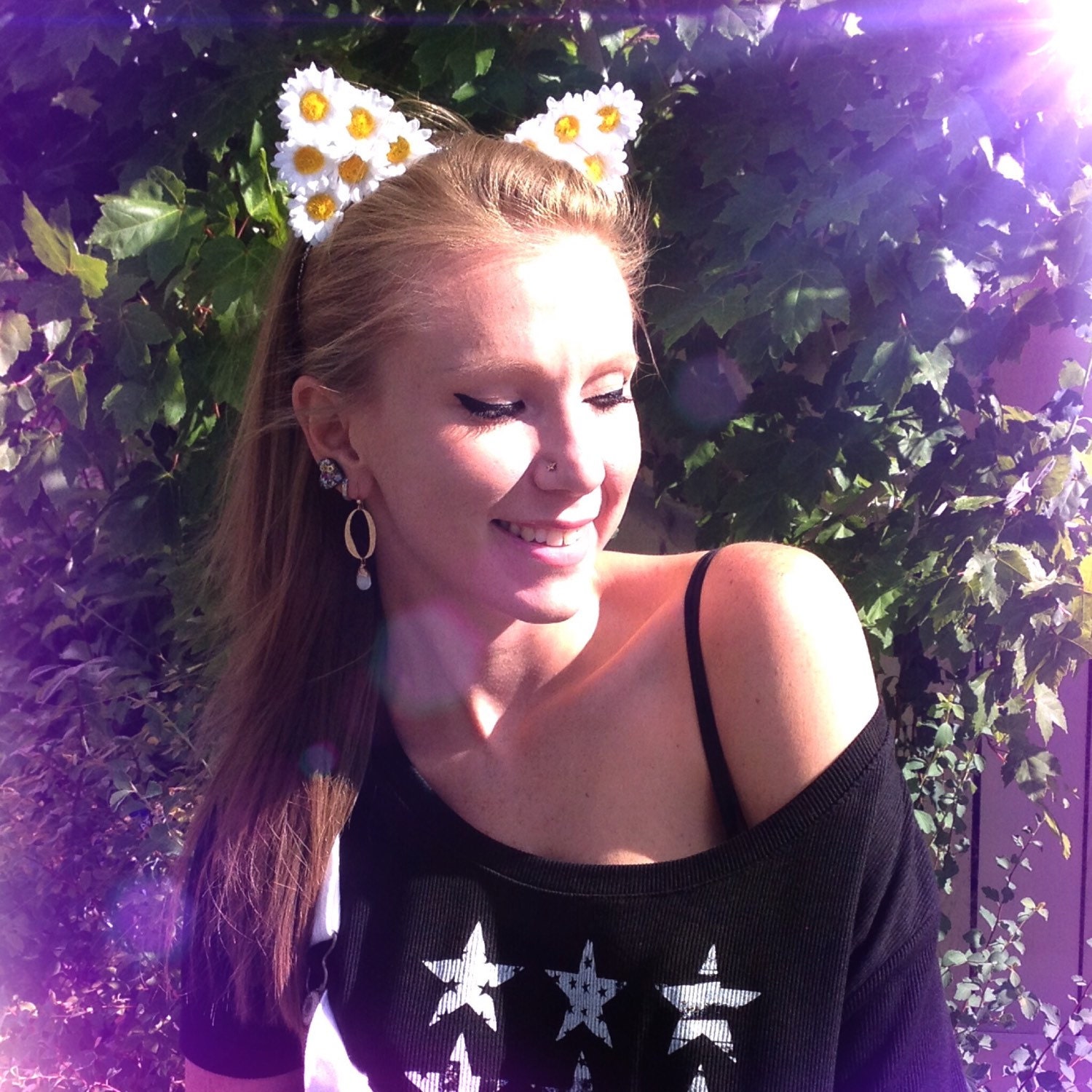 White Cat Ear Headband Floral Cat Ears Kitty Ears Headband Etsy