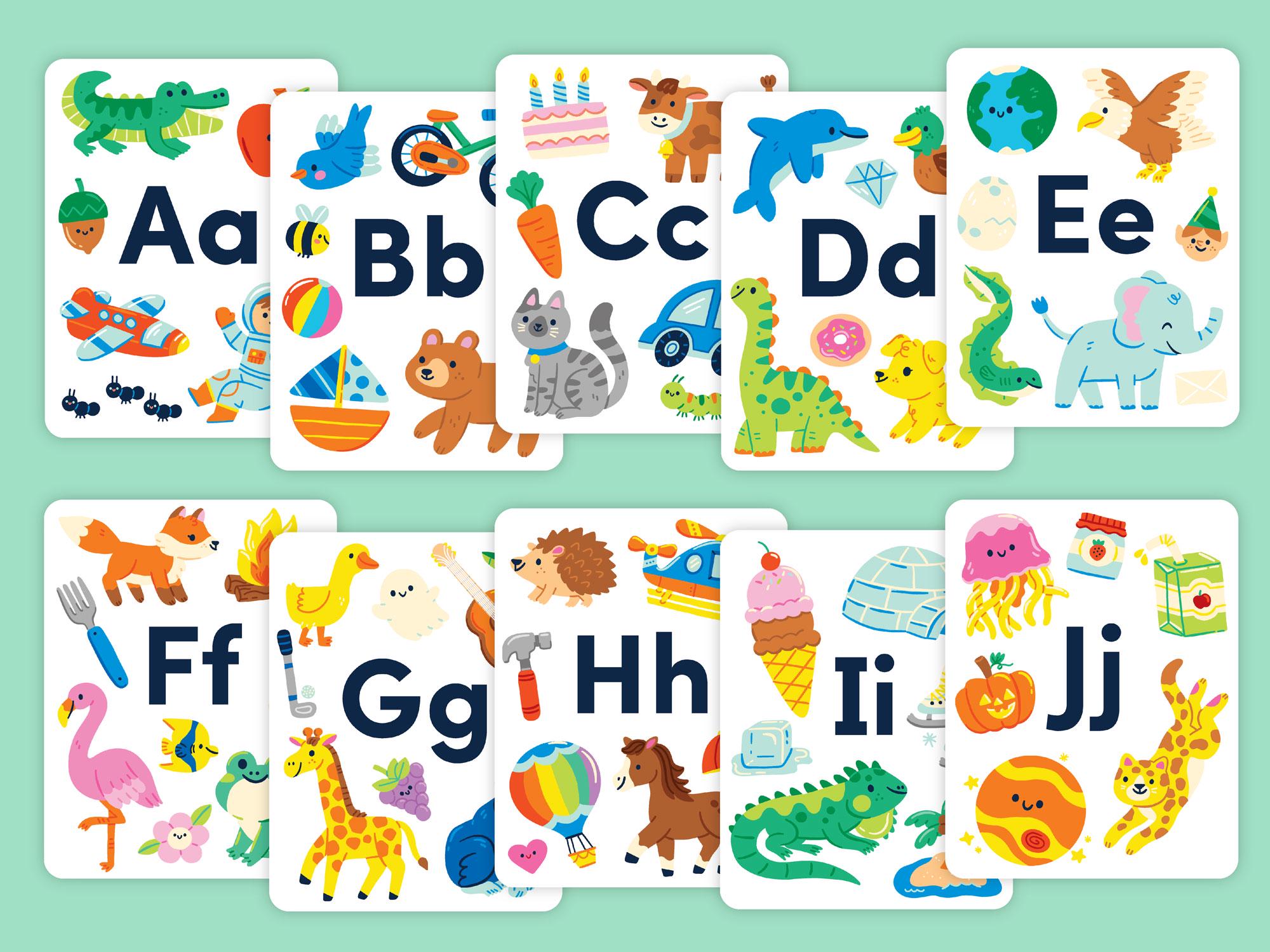 ABC Alphabet Flash Cards, Art Pages Printable Activity for Preschool ...