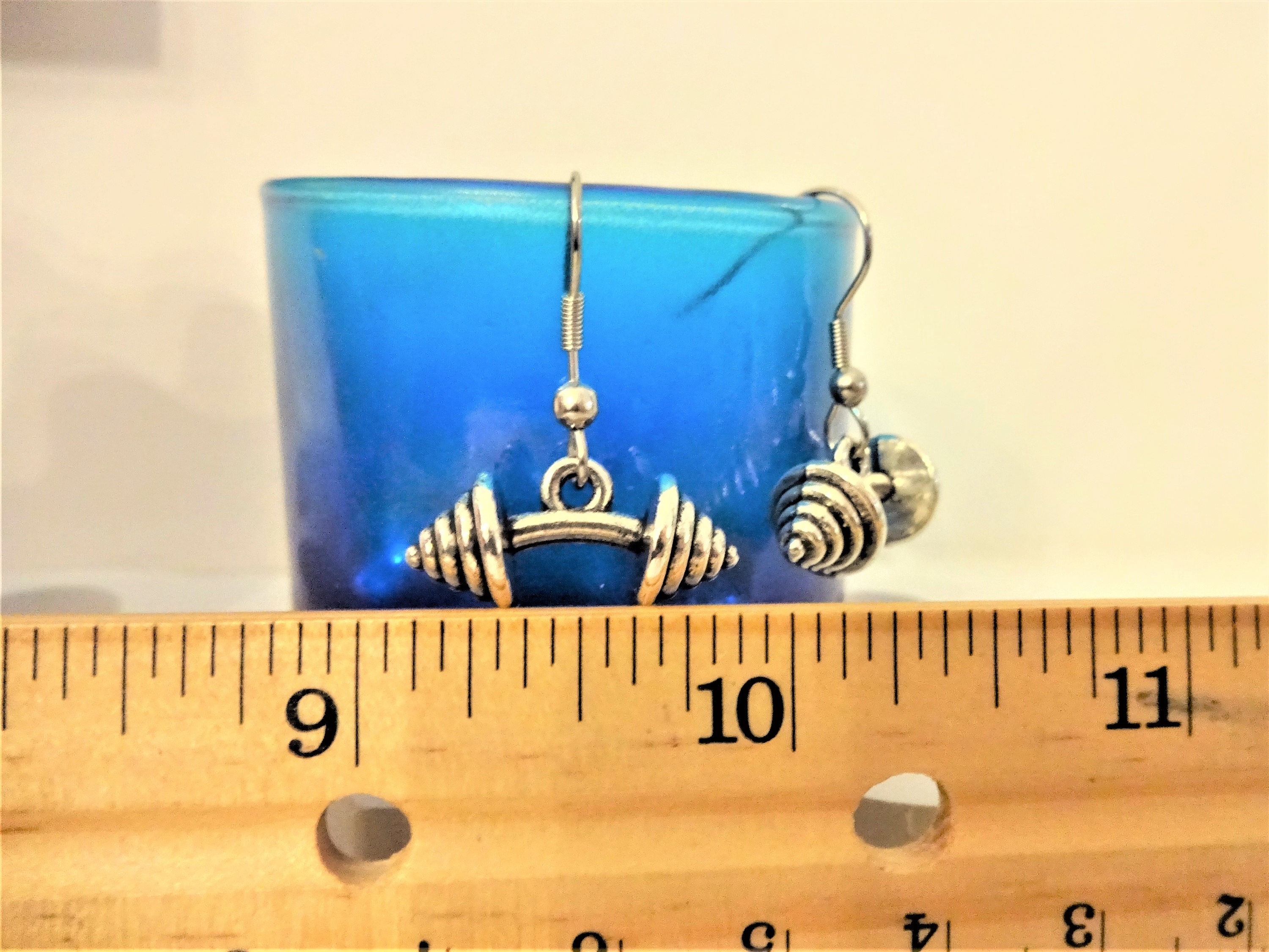 BARBELL EARRINGS Dumbbell Earrings Exercise Weight Lifting Etsy UK