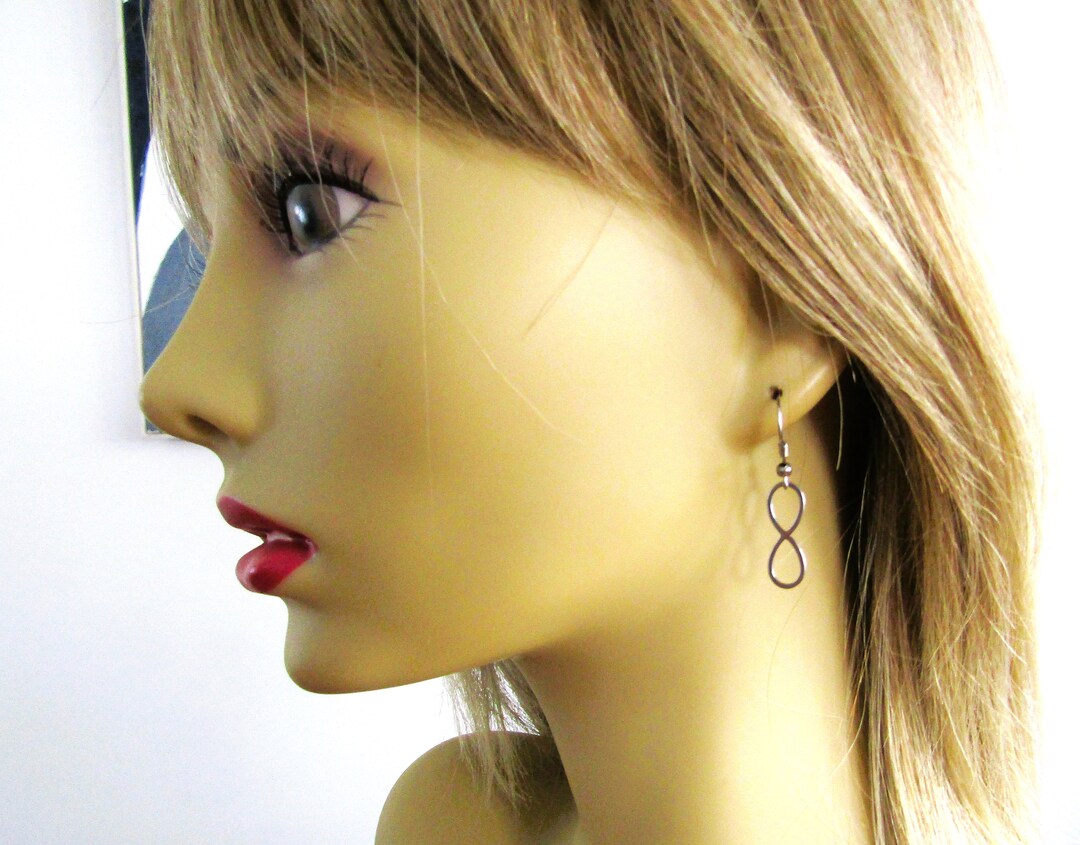 Stainless Steel INFINITY EARRINGS All Stainless Steel, Choose Posts or