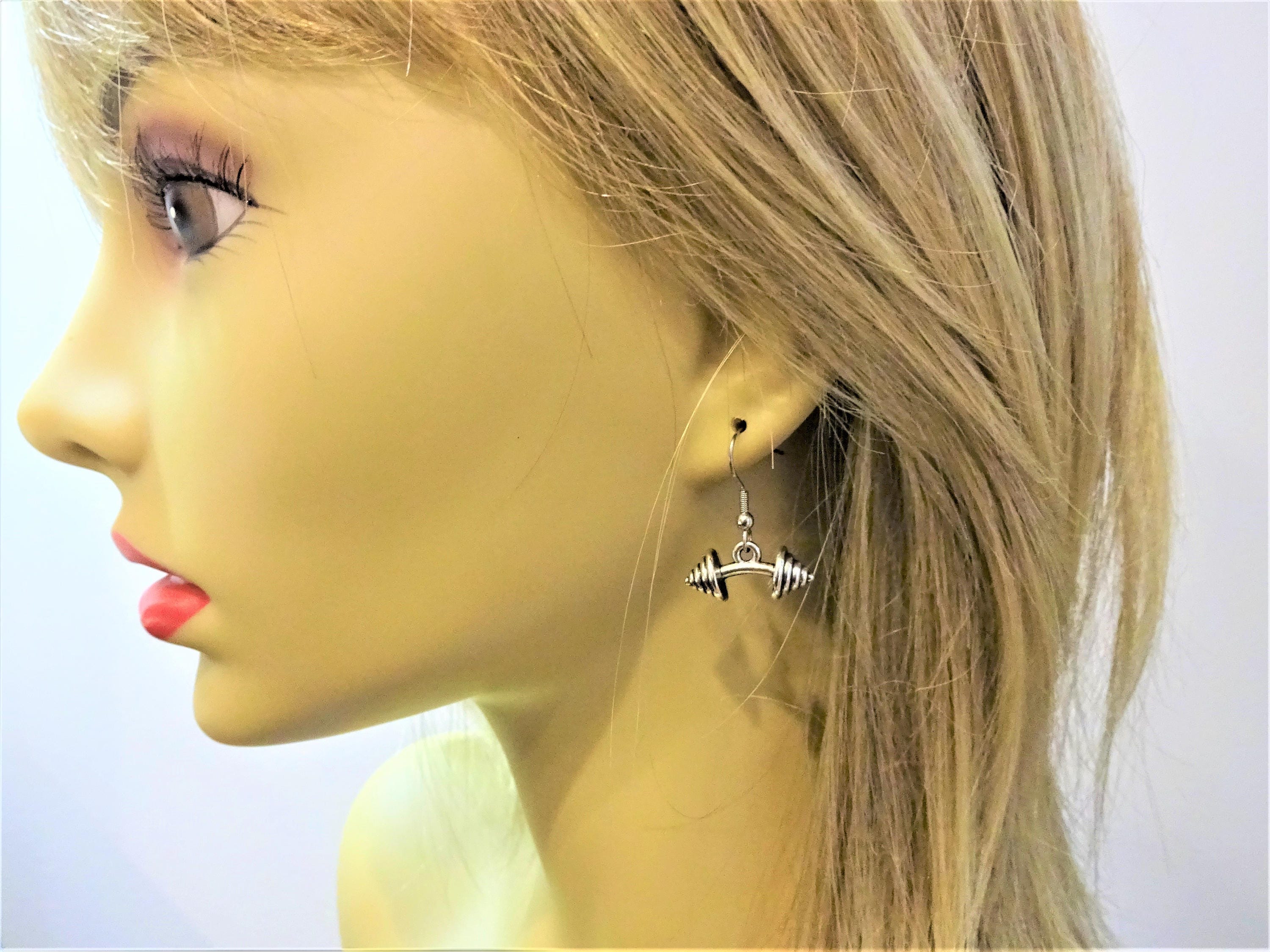 BARBELL EARRINGS Dumbbell Earrings Exercise Weight Lifting Etsy UK