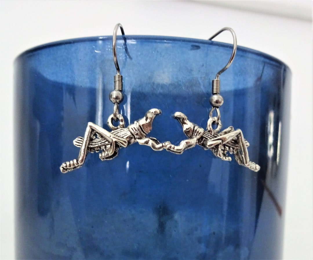 KATYDID EARRINGS Silver Tone, Small & Lightweight Cricket