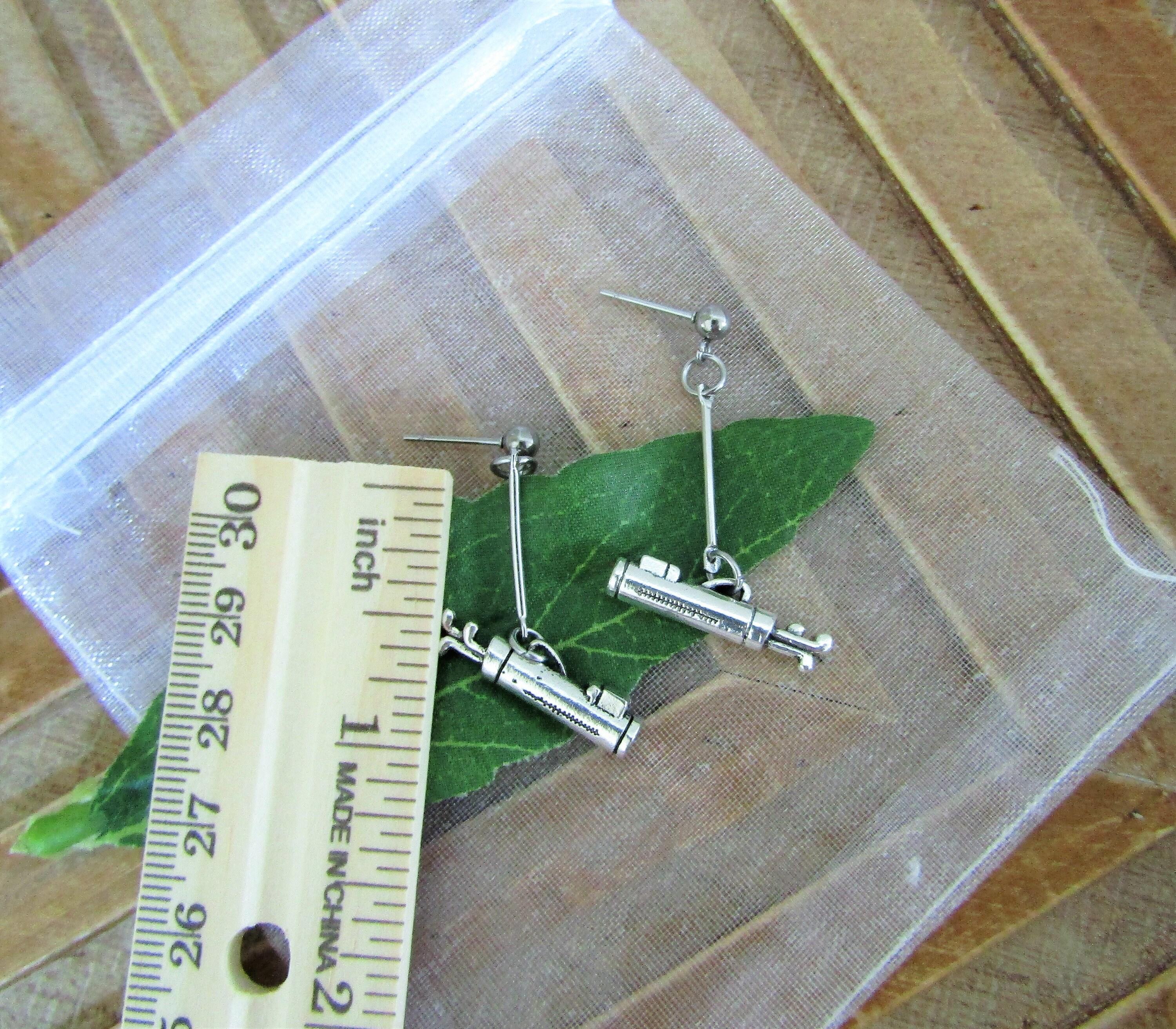 GOLF BAG EARRINGS gift for golfer stainless steel ear Etsy