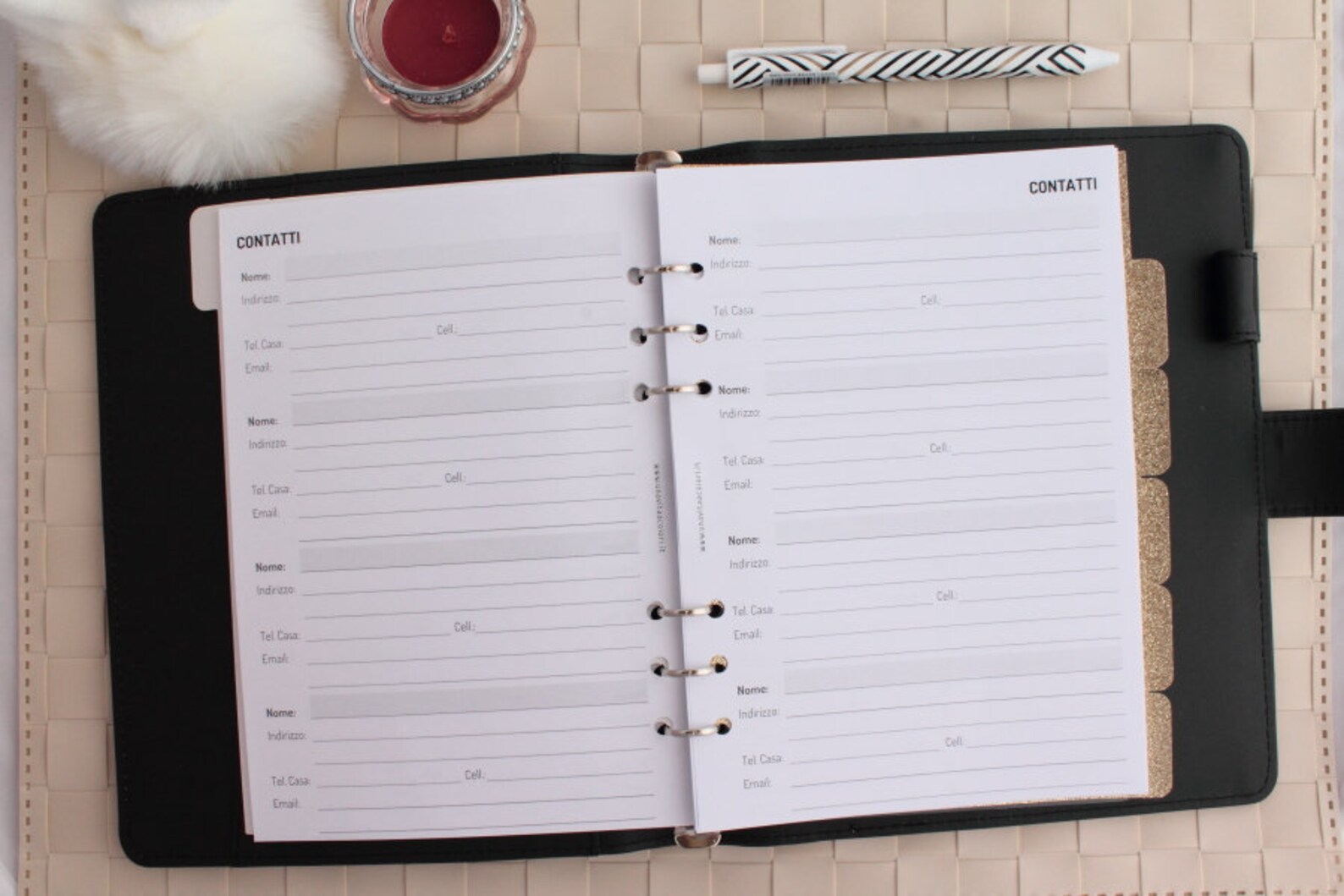 Rubrica Telefonica A5 Con Indice A-Z - Copertina Rigida In Similpelle - Include Penna, Blu Navy - Foto 14