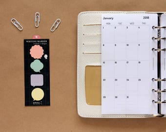 2018 Personal inserto mensile, Filofax Personal calendario mensile, mese su due pagine refill stampato