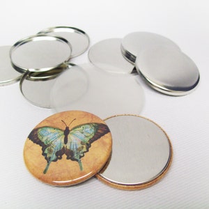 1-3/4&quot; (1.75 inch) Complete Tecre Metal Flat Back Button Parts for Button Maker Machines - 1000 pcs