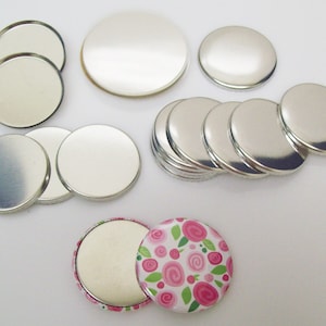 1-1/2&quot; (1.50 inch) Complete Tecre METAL FLAT BACK Button Parts for Button Maker Machines - 100 pcs