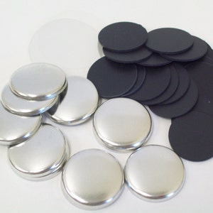 500 Tecre 1 Inch Complete Plastic Flat Back Button Parts - for use with Tecre 1&quot; Button Maker Machine