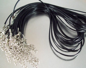 Black Cord Necklaces 17-19" inch -50 pcs