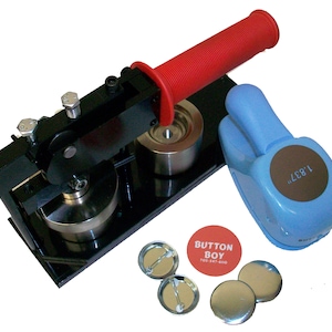 1.50&quot; Tecre Button Making Kit - Machine, BB Punch, 500 Pin Back Button Parts 1-1/2 Inch