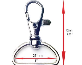 Metal Lanyard Hook Swivel Snap Lobster Clasp Clips 1" X 1.65" - 100 pcs