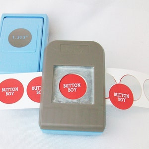 1&quot; Button Boy Double Level Hand Held Punch - for 1&quot; buttons- cuts circles 1.313&quot;
