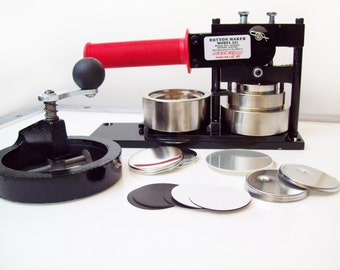 2-1/4" Standard Kit - Button Maker Machine, Fixed Rotary Circle Cutter and 100 Magnet Parts