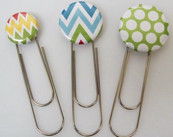 50 Giant Paperclip Bookmarks with Glue Pad Jumbo Paper Clip 3.5"