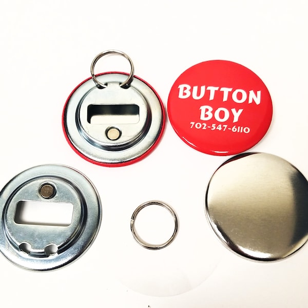 Magnetic  Bottle Opener Parts With Ring for Button Maker Machines 2-1/4"-100 pcs