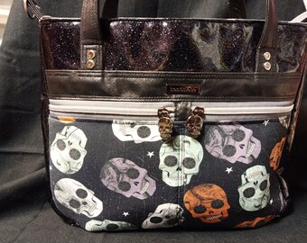 Rainbow Skulls Bag, Purse, Tote, Handbag Briefcase