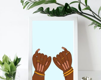 Beautiful African Woman Print, Instant Download Art, Black Girl Wall Decor, Digital Download, Ethnic Fashion Poster