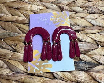 Handmade Clay Earrings| Lightweight Statement Earrings| Modern Boho Jewelry| Hypoallergenic|Everyday Wear