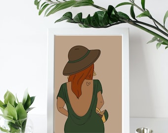 Beautiful African Woman Print, Instant Download Art, Black Girl Wall Decor, Digital Download, Ethnic Fashion Poster