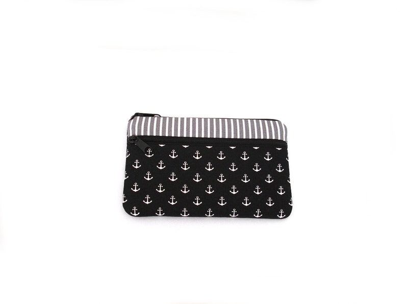 Small wallet for women, anchor, stripes image 1
