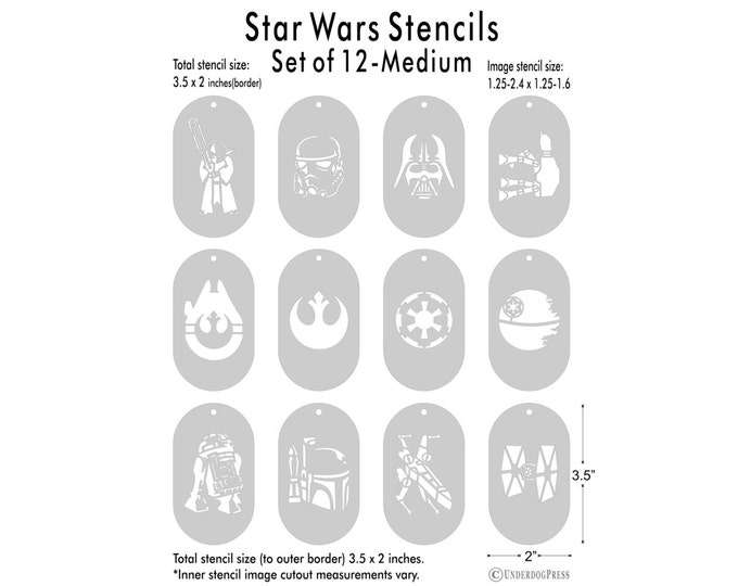 Stencils Star Wars Set of 12 Medium | Etsy