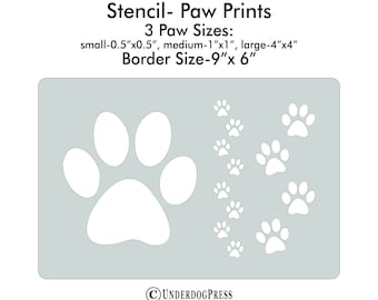 Paw print stencil | Etsy