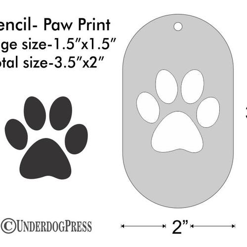 Stencil Paw Print Cookie Stencil Reusable Paw Print Stencil Etsy