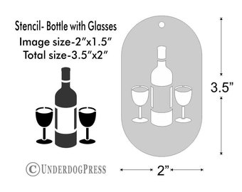 wine glass stencil etsy