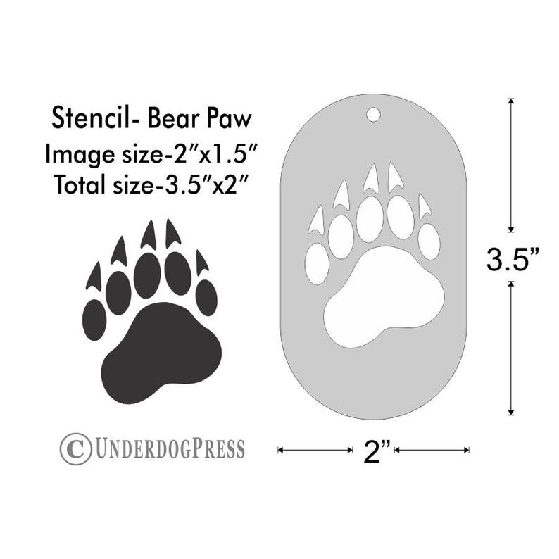Bear Paw Medium Stencil