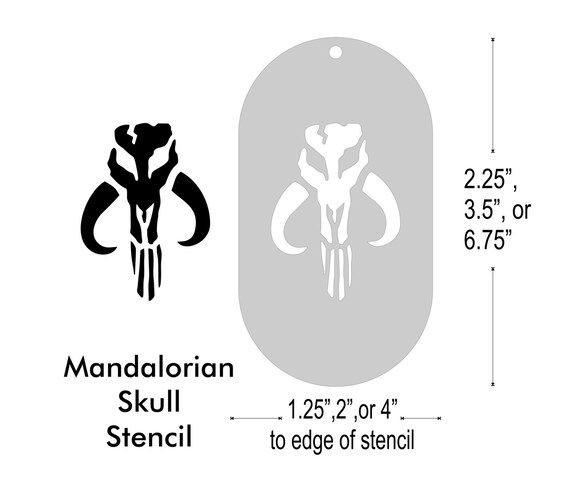 Stencil Mandalorian Skull Etsy