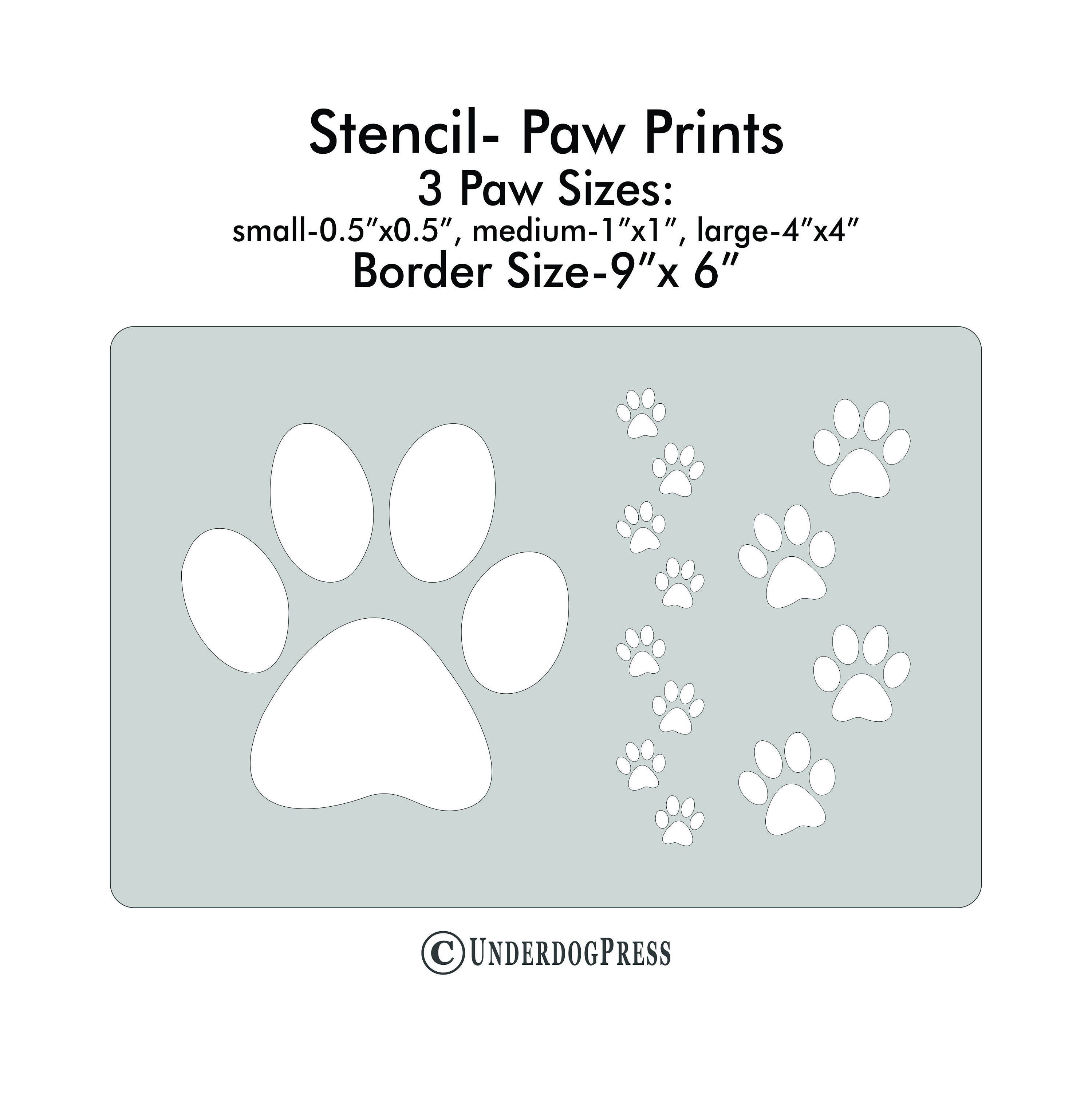 XL Stencil - Paw Prints